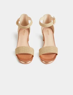 Chaussures>Morgan Sandales A Talons Aspect Metallise Femme | Dore