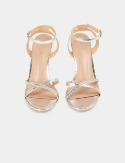 Chaussures>Morgan Sandales A Talons Aspect Metallise Femme | Argente