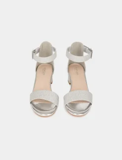Chaussures>Morgan Sandales A Talons Aspect Metallise Femme | Argente