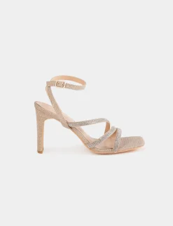 Chaussures>Morgan Sandales A Talons Avec Paillettes Femme | Beige