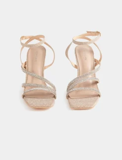 Chaussures>Morgan Sandales A Talons Avec Paillettes Femme | Beige
