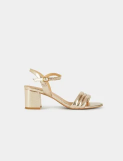 Chaussures>Morgan Sandales A Talons Metallisees En Cuir Femme | Dore