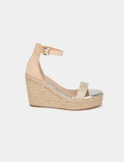 Chaussures>Morgan Sandales Compensees Avec Strass Femme | Beige