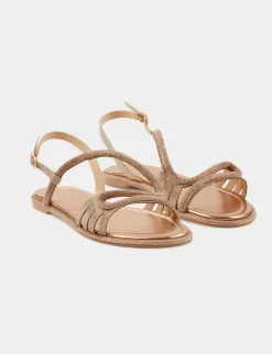 Chaussures>Morgan Sandales Plates A Strass Et Paillettes Femme | Rose