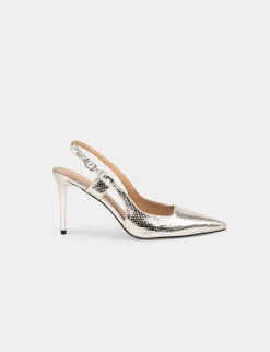 Chaussures>Morgan Sandales Slingback Aspect Metallise Femme | Argente