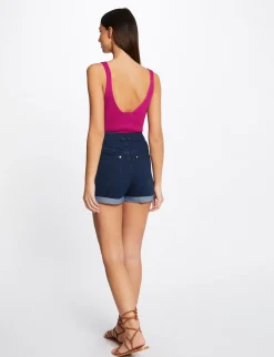 Shorts>Morgan Short Ajuste A Ponts En Jean Jean Brut Femme | Jean_Brut