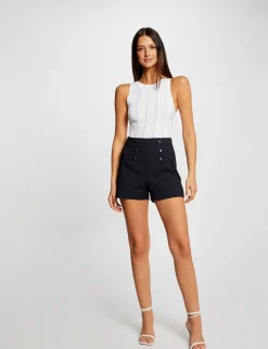 Shorts>Morgan Short City Droit A Pont Femme | Marine