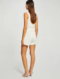 Shorts>Morgan Short City Droit A Ponts Femme | Ecru