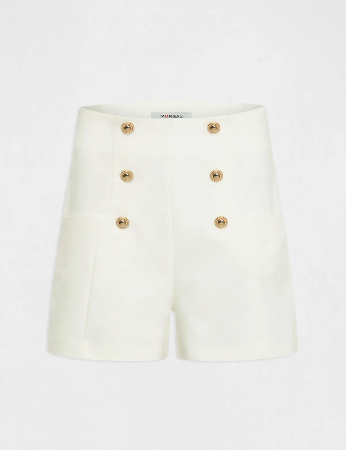 Shorts>Morgan Short City Droit A Ponts Femme | Ecru