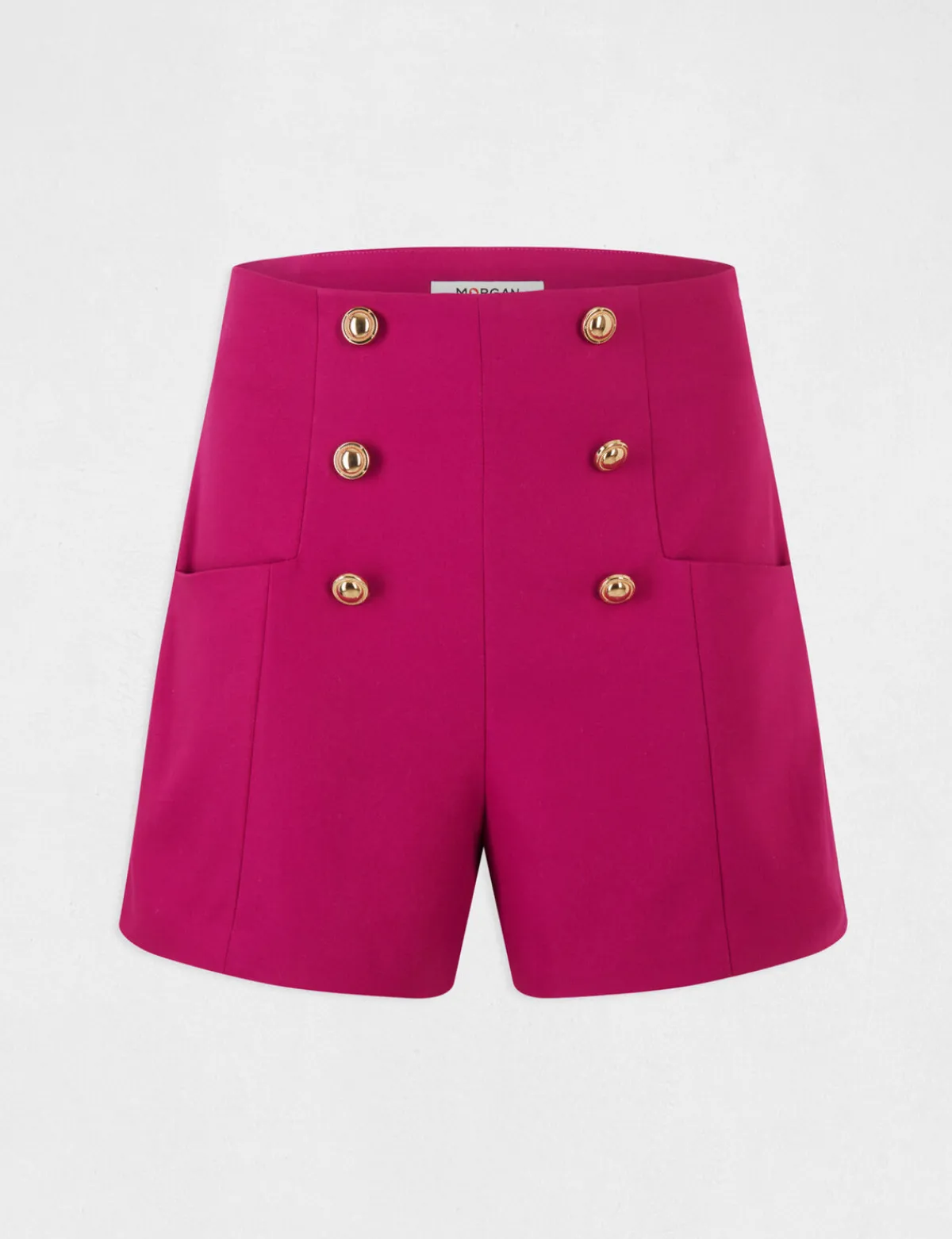 Shorts>Morgan Short City Droit A Ponts Femme | Framboise