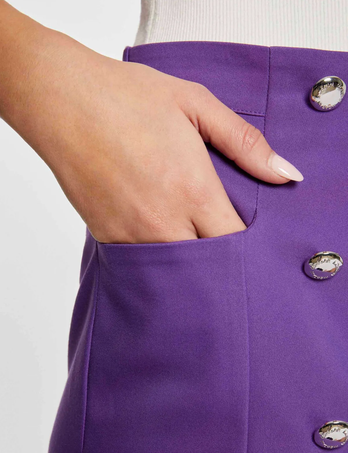 Shorts>Morgan Short City Droit A Ponts Violet Fonce Femme | Violet_Fonce