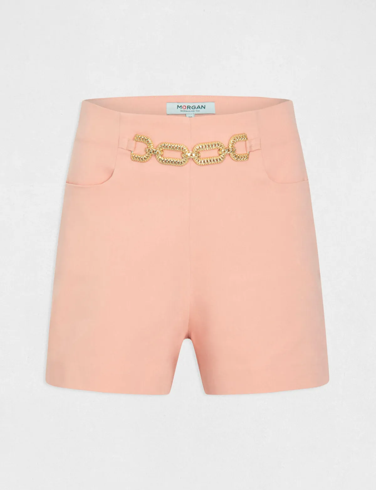 Shorts>Morgan Short City Droit Avec Ornement Rose Moyen Femme | Rose_Moyen