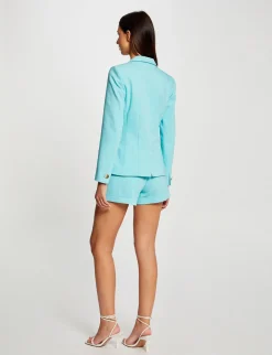 Ensembles Et Tailleurs>Morgan Short City Droit Ornements Metalliques Bleu Clair Femme | Bleu_Clair