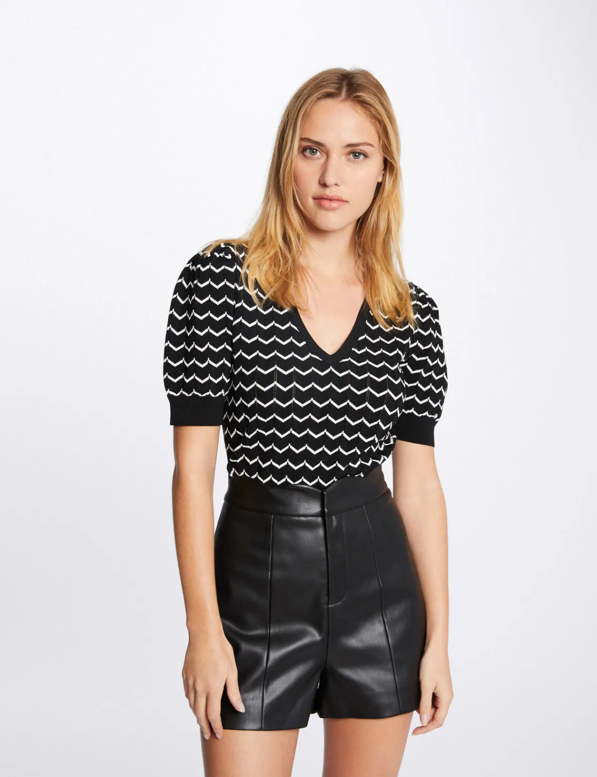 Shorts>Morgan Short Droit Simili Cuir Femme | Noir