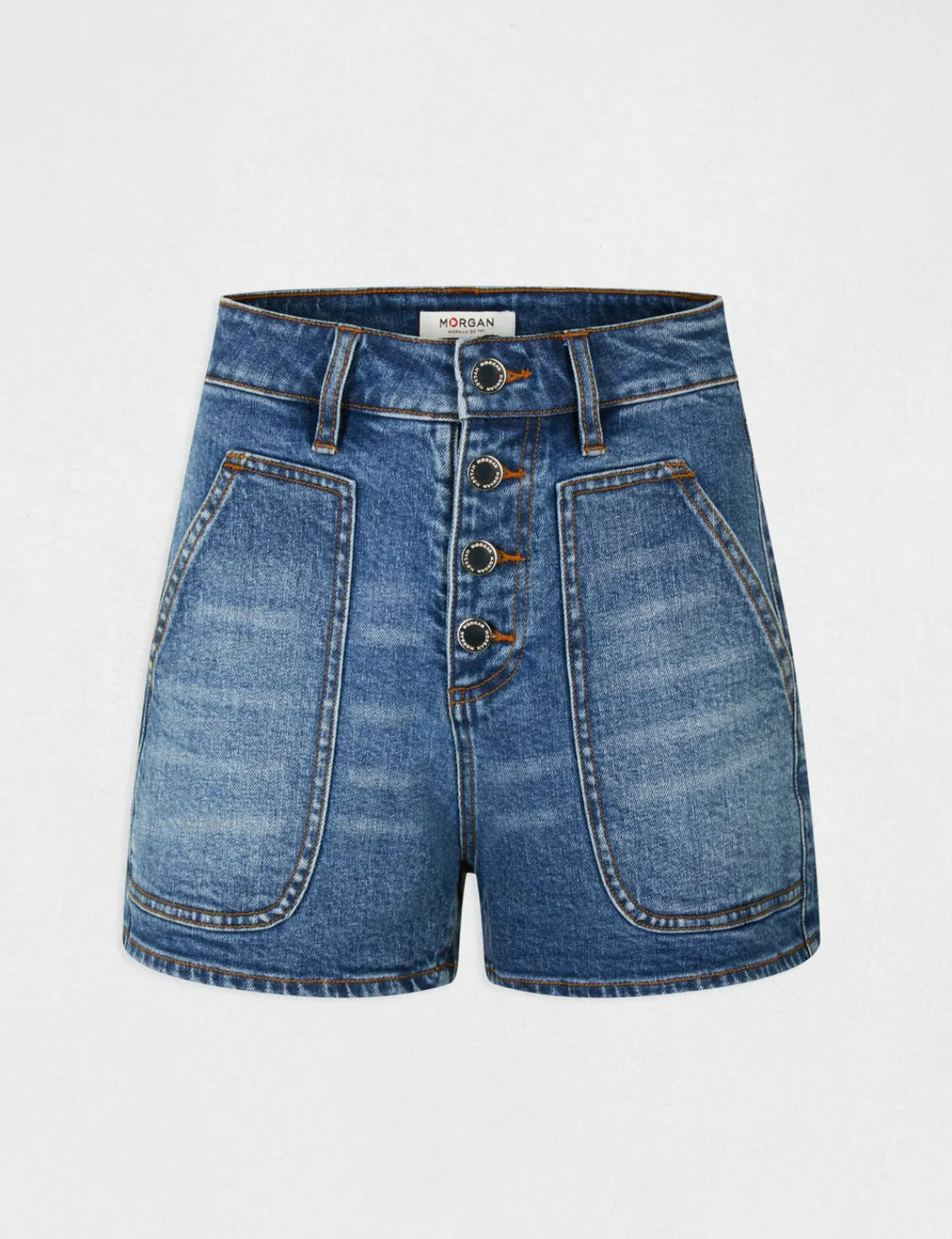 Shorts>Morgan Short Mom Taille Haute En Jean Jean Stone Femme | Jean_Stone