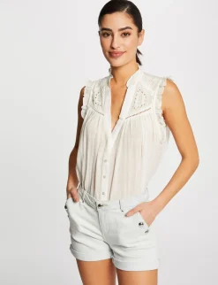 Shorts>Morgan Short Slim En Jean A Pont Jean Bleached Femme | Jean_Bleached