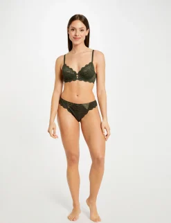 Lingerie>Morgan Tanga Dentelle Vert Kaki Femme | Vert_Kaki