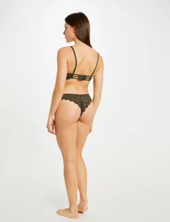 Lingerie>Morgan Tanga Dentelle Vert Kaki Femme | Vert_Kaki