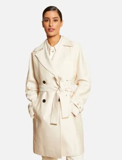 Manteaux>Morgan Trench Droit Ceinture Ecru Moyen Femme | Ecru_Moyen