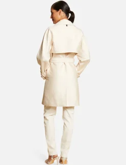 Manteaux>Morgan Trench Droit Ceinture Ecru Moyen Femme | Ecru_Moyen