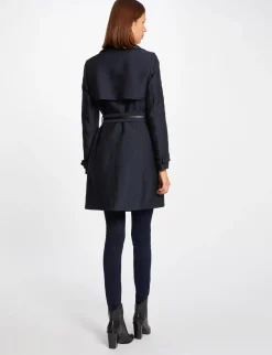 Manteaux>Morgan Trench Droit Ceinture Femme | Marine