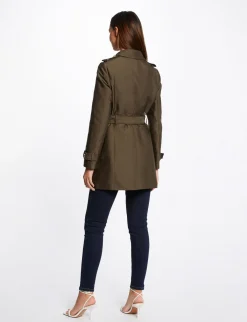 Manteaux>Morgan Trench Droit Ceinture Vert Kaki Femme | Vert_Kaki