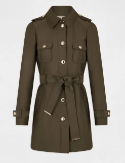 Manteaux>Morgan Trench Droit Ceinture Vert Kaki Femme | Vert_Kaki