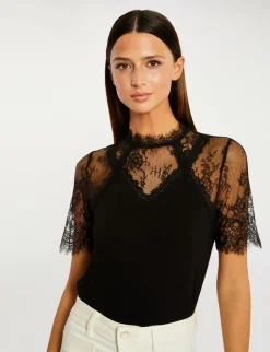 Tops Et T-Shirts>Morgan T-Shirt A Manches Courtes Femme | Noir