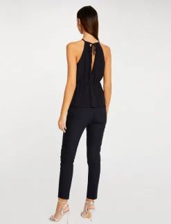 Chemises Et Blouses>Morgan T-Shirt Col En V Sans Manches Femme | Marine
