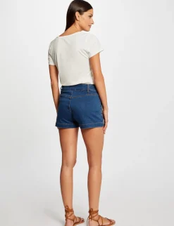 Tops Et T-Shirts>Morgan T-Shirt Manches Courtes A Inscription Femme | Ecru
