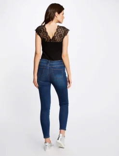 Tops Et T-Shirts>Morgan T-Shirt Manches Courtes A Dentelle Femme | Noir