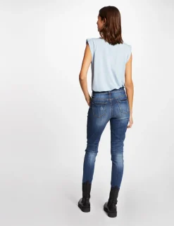 Tops Et T-Shirts>Morgan T-Shirt Manches Courtes A Inscription Femme | Ciel