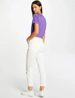 Tops Et T-Shirts>Morgan T-Shirt Manches Courtes A Col En V Femme | Violet