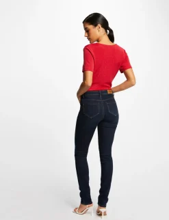 Tops Et T-Shirts>Morgan T-Shirt Manches Courtes Avec Col En V Femme | Framboise