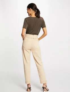 Tops Et T-Shirts>Morgan T-Shirt Manches Courtes Avec Col En V Femme | Taupe
