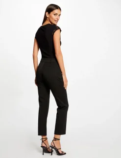 Tops Et T-Shirts>Morgan T-Shirt Manches Courtes Avec Noeud Femme | Noir