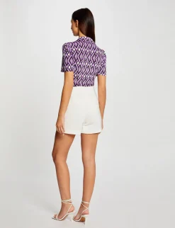 Tops Et T-Shirts>Morgan T-Shirt Manches Courtes Col Polo Imprime Femme | Multico