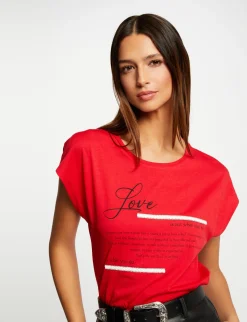 Tops Et T-Shirts>Morgan T-Shirt Manches Courtes Femme | Rouge