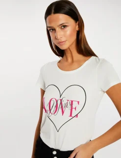 Tops Et T-Shirts>Morgan T-Shirt Manches Courtes Femme | Ecru