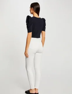 Tops Et T-Shirts>Morgan T-Shirt Manches Courtes Fronce Femme | Marine