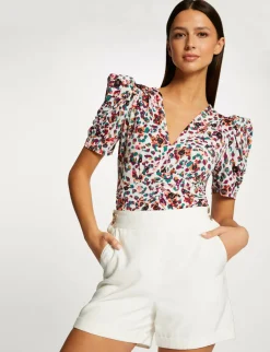 Tops Et T-Shirts>Morgan T-Shirt Manches Courtes Imprime Floral Femme | Multico