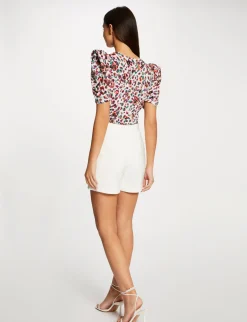 Tops Et T-Shirts>Morgan T-Shirt Manches Courtes Imprime Floral Femme | Multico