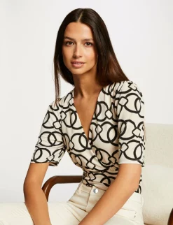 Tops Et T-Shirts>Morgan T-Shirt Manches Courtes Imprime Chaine Femme | Multico