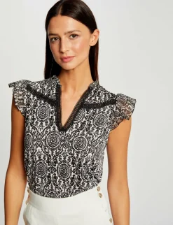 Tops Et T-Shirts>Morgan T-Shirt Manches Courtes Imprime Foulard Femme | Multico
