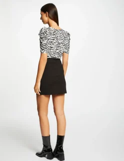 Tops Et T-Shirts>Morgan T-Shirt Manches Courtes Imprime Zebre Femme | Multico