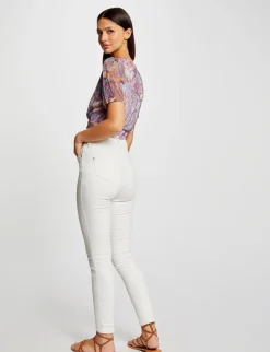 Tops Et T-Shirts>Morgan T-Shirt Manches Courtes Imprime Floral Femme | Violet