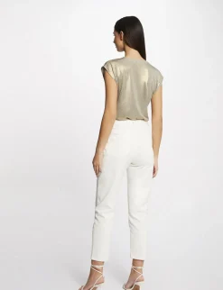 Tops Et T-Shirts>Morgan T-Shirt Manches Courtes Metallise Femme | Dore