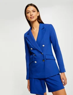 Ensembles Et Tailleurs>Morgan Veste City Cintree Boutonnee Bleu Electrique Femme | Bleu_Electrique