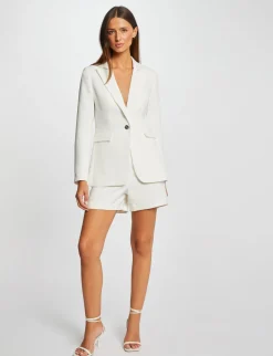 Vestes Et Blousons>Morgan Veste City Cintree Col Crante A Revers Femme | Ecru