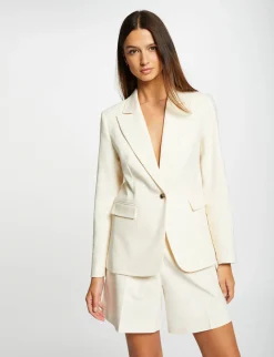 Ensembles Et Tailleurs>Morgan Veste City Cintree Manches Longues Ecru Moyen Femme | Ecru_Moyen